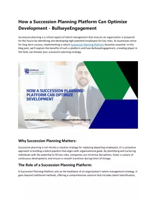 how a succession planning platform can optimize