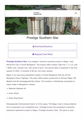 Prestige Southern Star Live