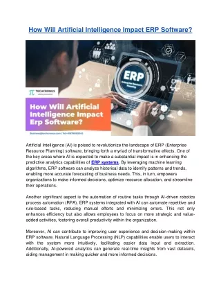 How Will Artificial Intelligence Impact Erp Software_