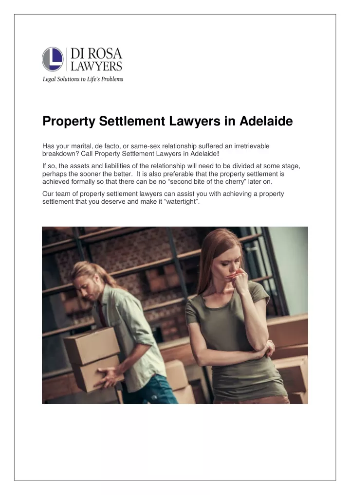 property settlement lawyers in adelaide