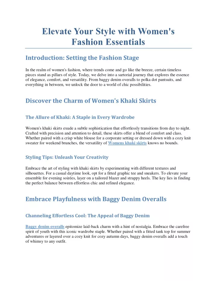 elevate your style with women s fashion essentials