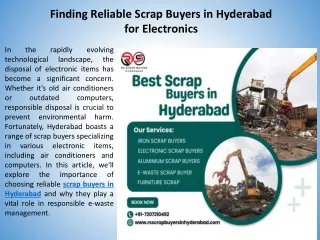 Finding Reliable Scrap Buyers in Hyderabad for Electronics