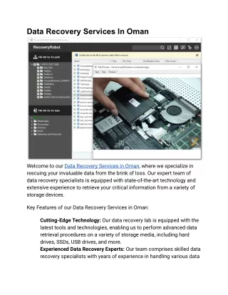 Data Recovery Services In Oman