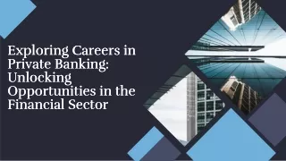 Jobs in private banking
