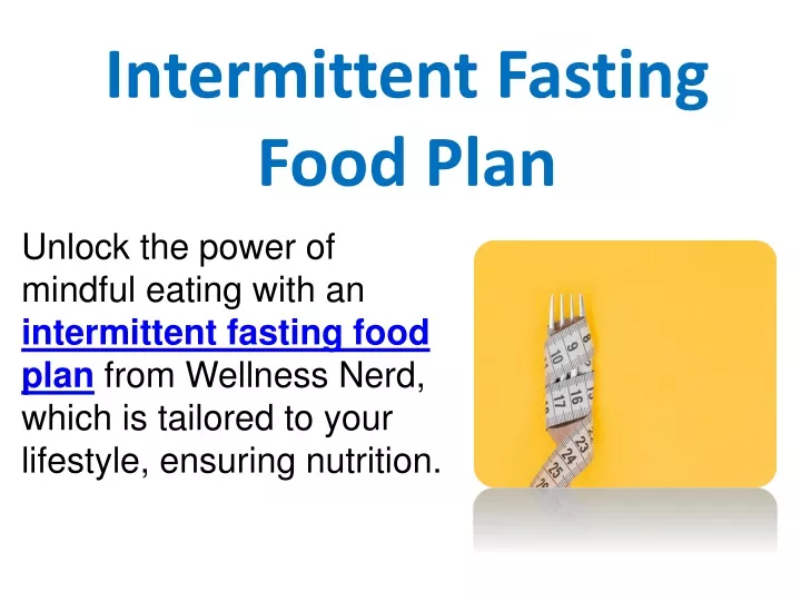 intermittent fasting food plan