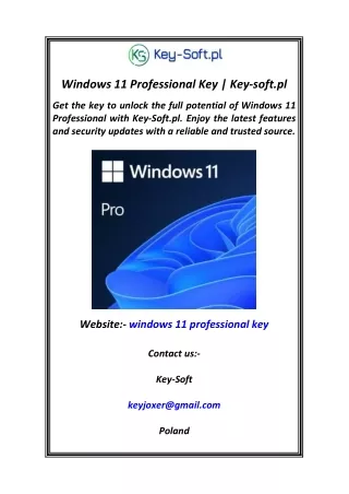 Windows 11 Professional Key  Key-soft.pl