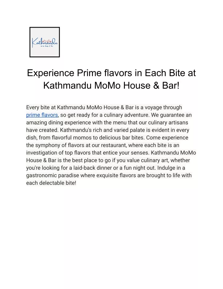 experience prime flavors in each bite