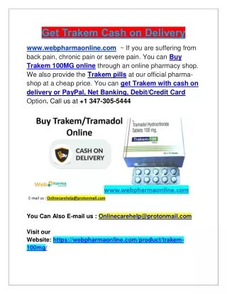 get trakem cash on delivery