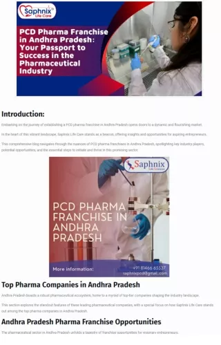 saphnixlifecare pcd pharma franchise in andhra pradesh your passport to success