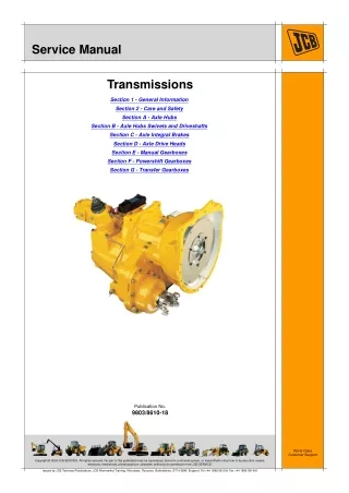 JCB Transmissions Service Repair Manual