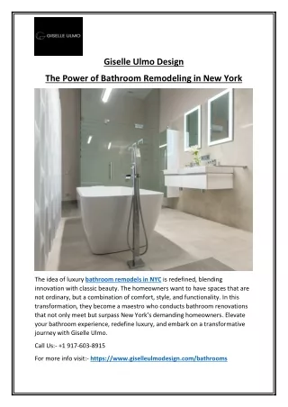 Luxury Redefined Bathroom Remodeling in NYC