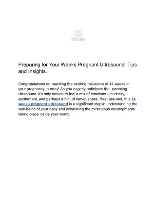 Preparing for Your Weeks Pregnant Ultrasound: Tips and Insights.