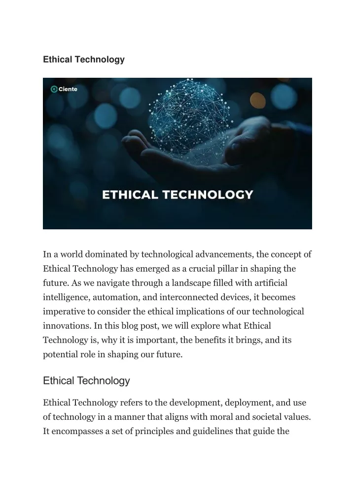 ethical technology