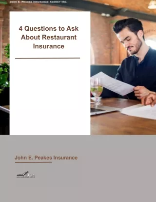 4 Questions to Ask About Restaurant Insurance