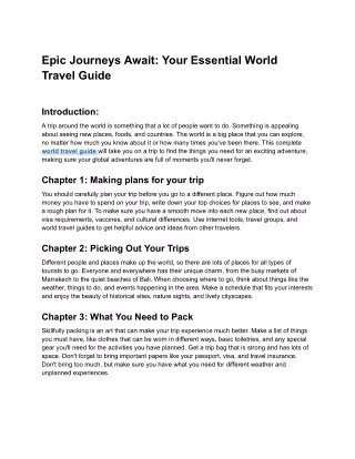 epic journeys await your essential world travel