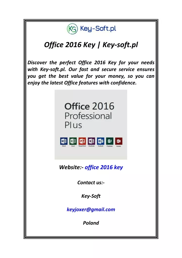 office 2016 key key soft pl