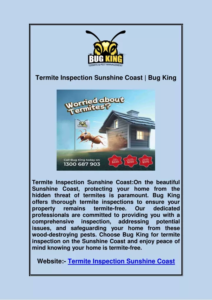 termite inspection sunshine coast bug king