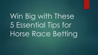 Win Big with These 5 Essential Tips for Horse Race Betting
