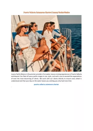 Puerto Vallarta Catamaran Charter | Luxury Yachts Mexico