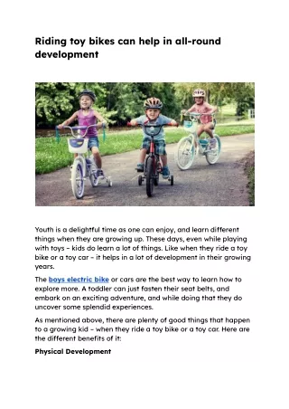 Riding toy bikes can help in all-round development.docx