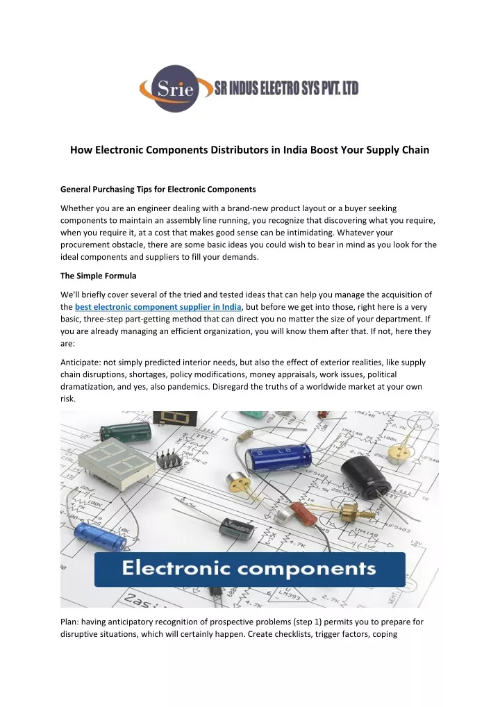 how electronic components distributors in india