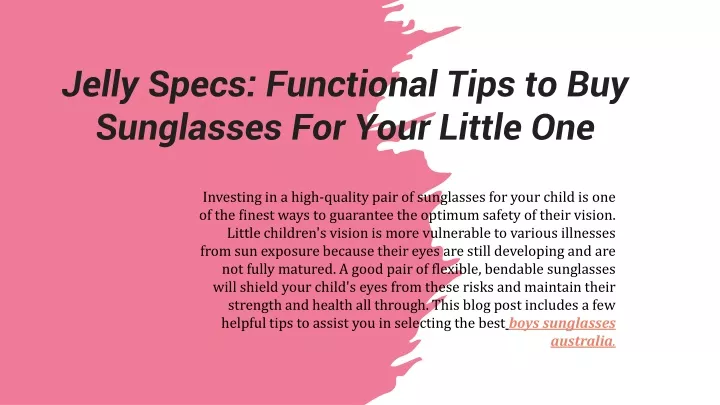 jelly specs functional tips to buy sunglasses for your little one