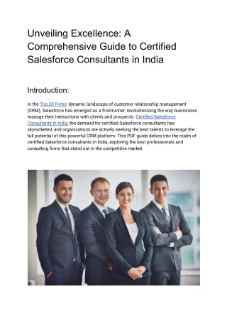 certified salesforce consultants in India__