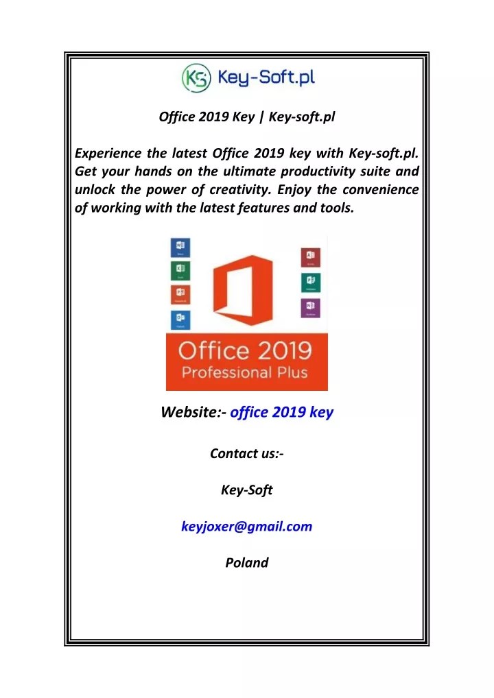 office 2019 key key soft pl