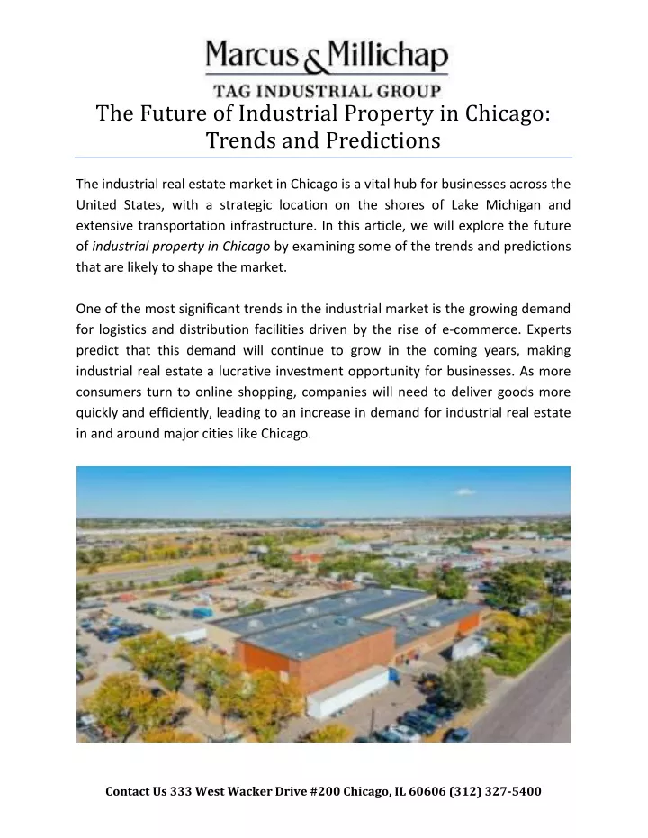 the future of industrial property in chicago