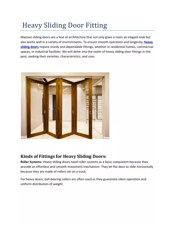 heavy sliding door fitting