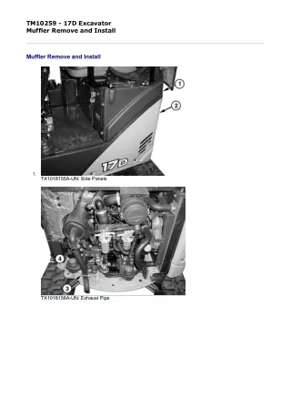 John Deere 17D Compact Excavator Service Repair Technical Manual (TM10259)