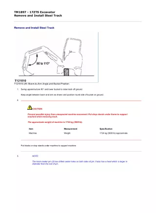 John Deere 17ZTS Compact Excavator Service Repair Technical Manual (TM1897)