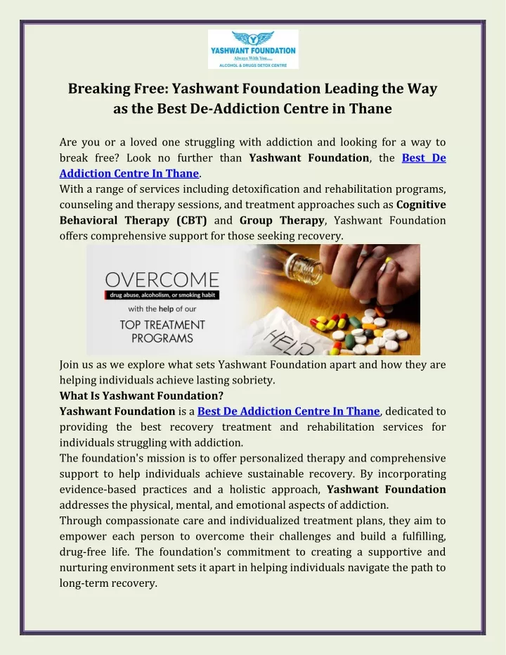 breaking free yashwant foundation leading