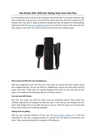 The Perfect Gift: GHD Hair Styling Tools from Hair Plus