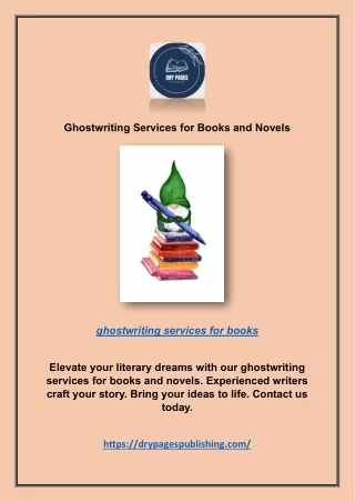 Ghostwriting Services for Books and Novels