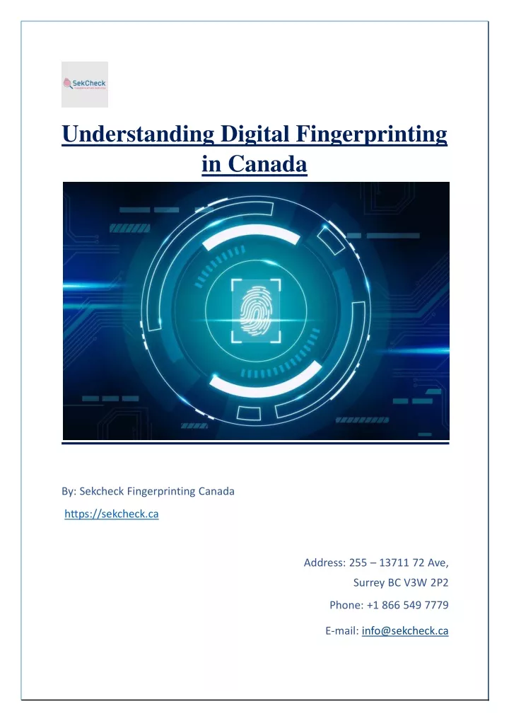 understanding digital fingerprinting in canada