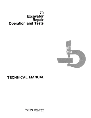 John Deere 70 Excavator Service Repair Manual