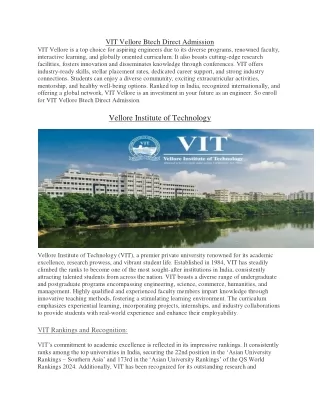 VIT Vellore Btech Direct Admission 34