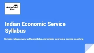 Indian Economic Service Syllabus