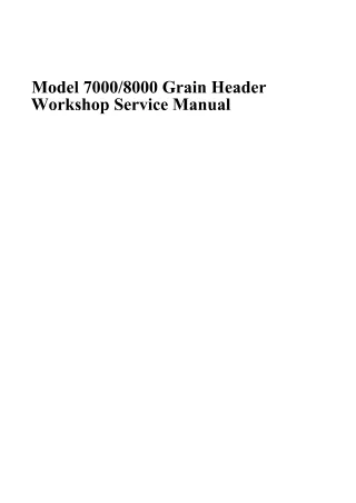 Massey Ferguson 8000 Grain Header Service Repair Manual