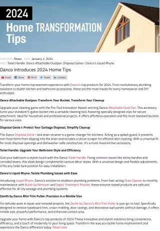 Danco Introduces 2024 Home Tips