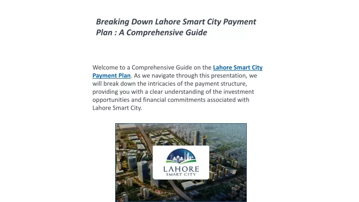 breaking down lahore smart city payment plan