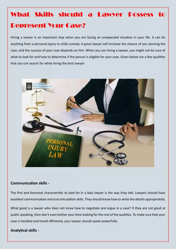what skills should a lawyer possess to