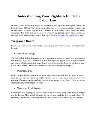 understanding your rights a guide to labor law