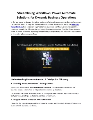Power Automate Solutions for Dynamic Business Operations