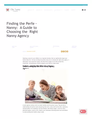 Finding the Perfect Nanny A Guide to Choosing the Right Nanny Agency