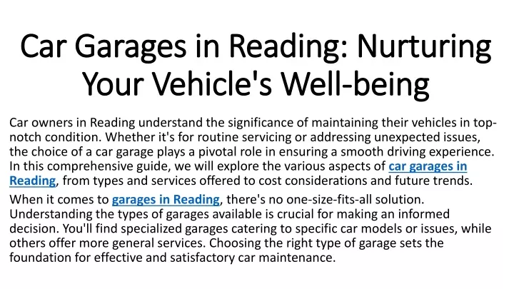 car garages in reading nurturing your vehicle s well being