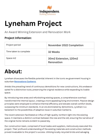 Lyneham Project Renovations Canberra | Independent Building Solutions