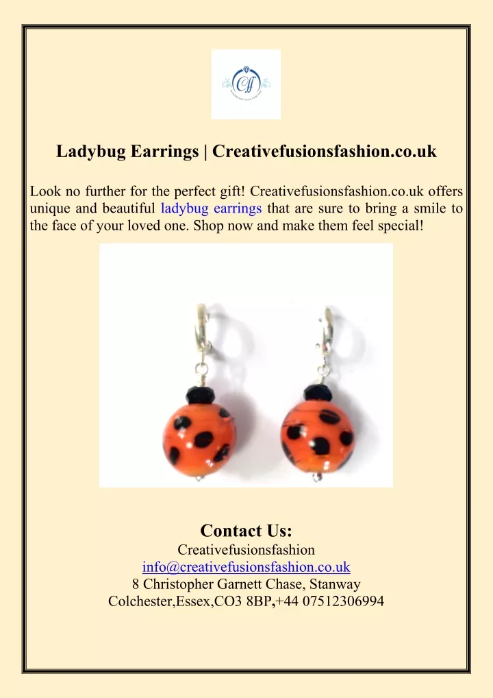 ladybug earrings creativefusionsfashion co uk