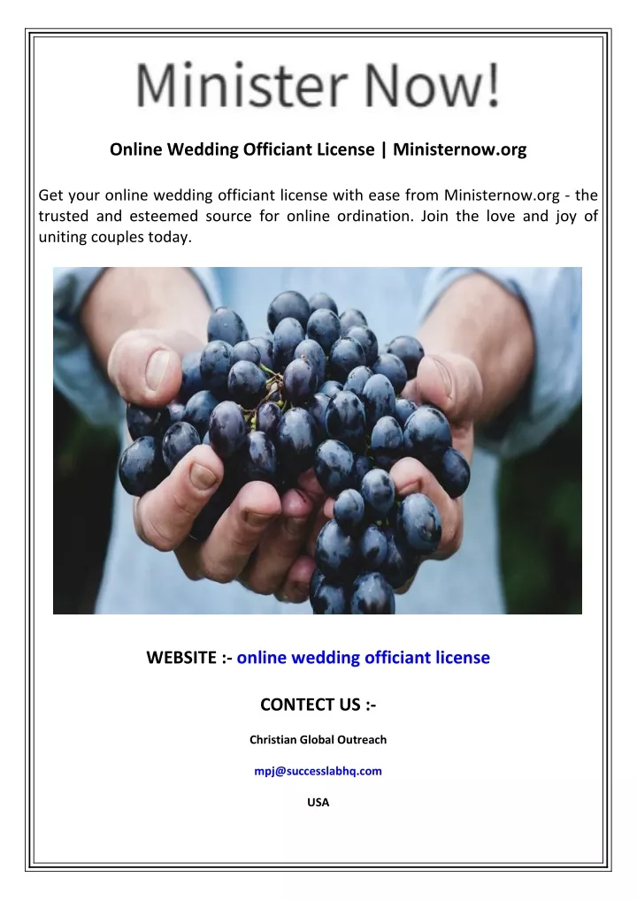 online wedding officiant license ministernow org